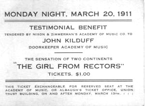 Ticker for the Academy of Music Baltimore 1911