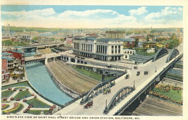 Jones Falls , St Paul , Calvert Street Bridges, Union Station Baltimore