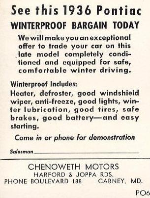 Chenoweth Motors Baltimore 1930s