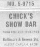 Chicks show bar Baltimore