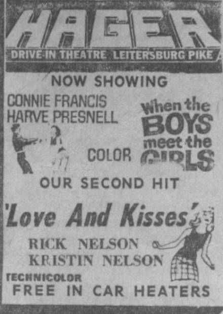 Hager Drive IN Ad Hagerstown
                Maryland