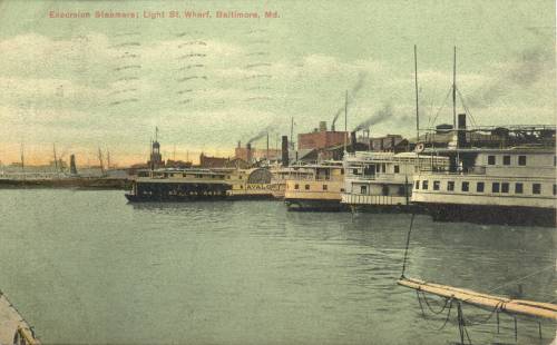 Excursion boats at Baltimore docks