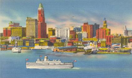 Baltimore Harbor Scene Postcard