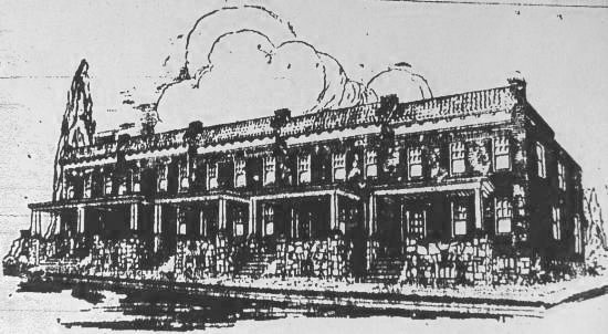 Architects drawing of rowhomes