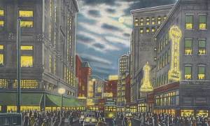 Lexington Street at night, baltimore 1920