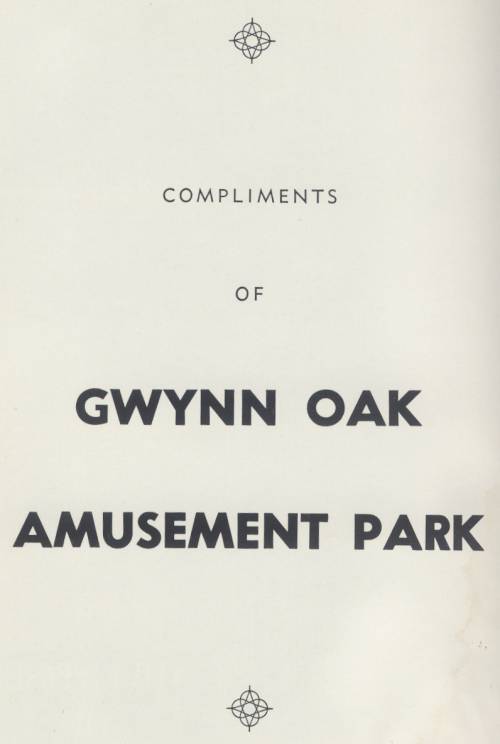 Gwynn Oak ad 1961