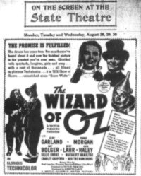 Wizard of Oz Ad - State Theatre Havre de Grace
                Maryland