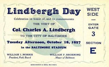 Baltimore Stadium Ticket 1927