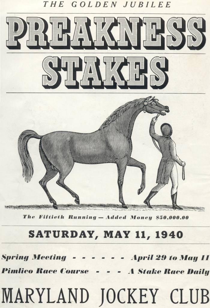 Preakness Ad Baltimore 1940
