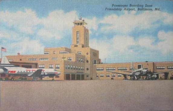 Postcard TWA - Friendship Airport - BWI- 1950's Postcard