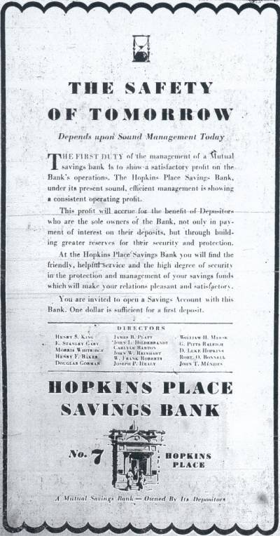 Bank
              Baltimore Hopkins Place Savings Bank