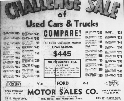 1939 Ford dealerships Baltimore
