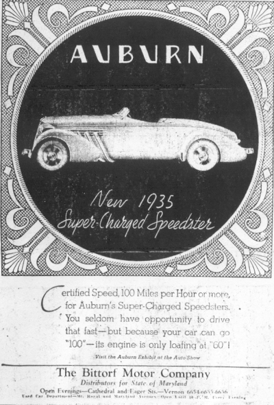 Bittorf
              Motor Company ad Baltimore