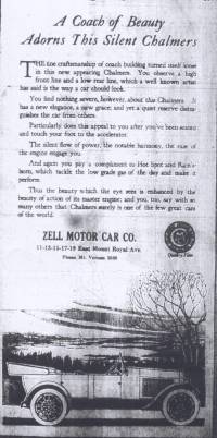 Zell Motors cars Baltimore 1920's