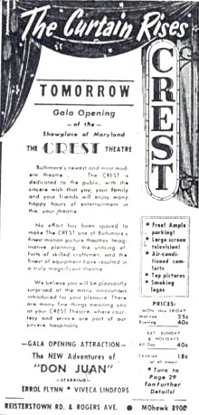 Crest Theatre , Baltimore