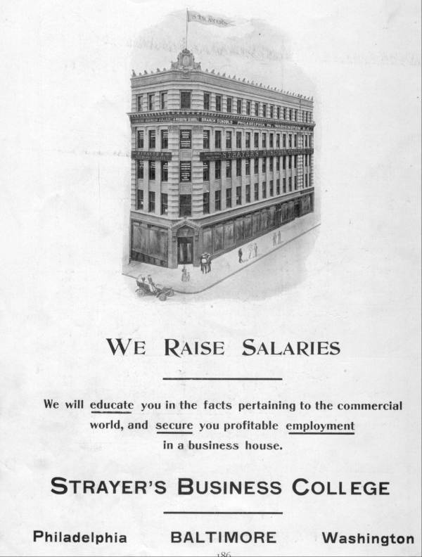 Strayer Business ad 1907