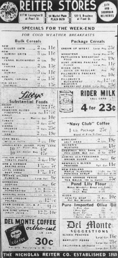 Reiter Food Store Ad Baltimore