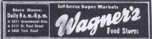 Wagner's
                Food Store, Baltimore
